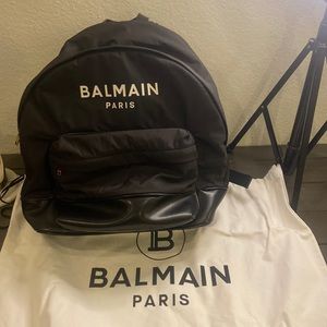 BALMAIN PARIS black unisex backpack.. Brand New with tags and cover bag!!